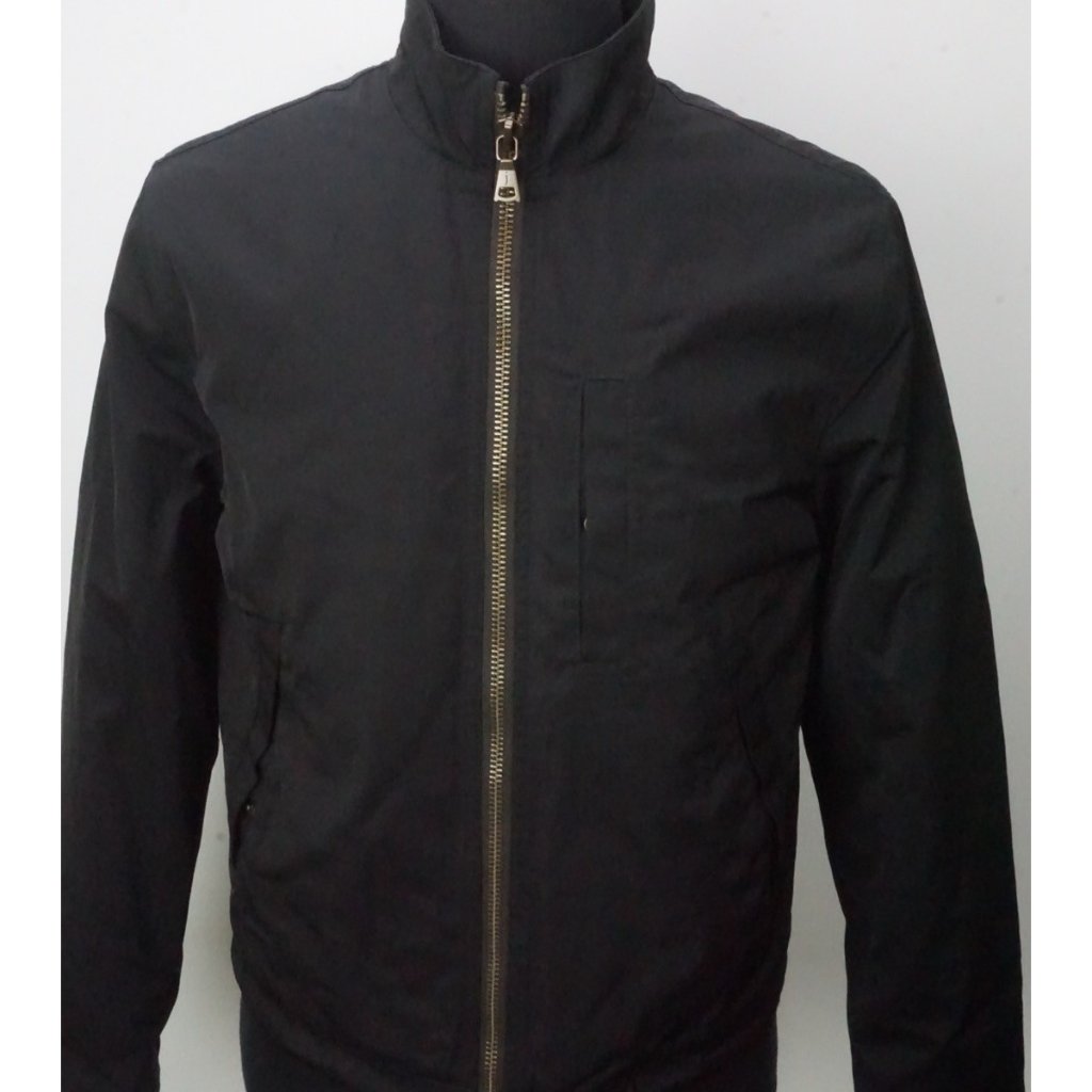 John Varvatos Black Zip Front Bomber Jacket Sz 36 Brand New